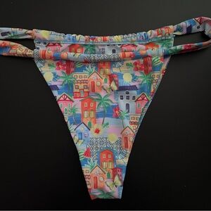 Colorful Tropical Print Bikini Bottom
